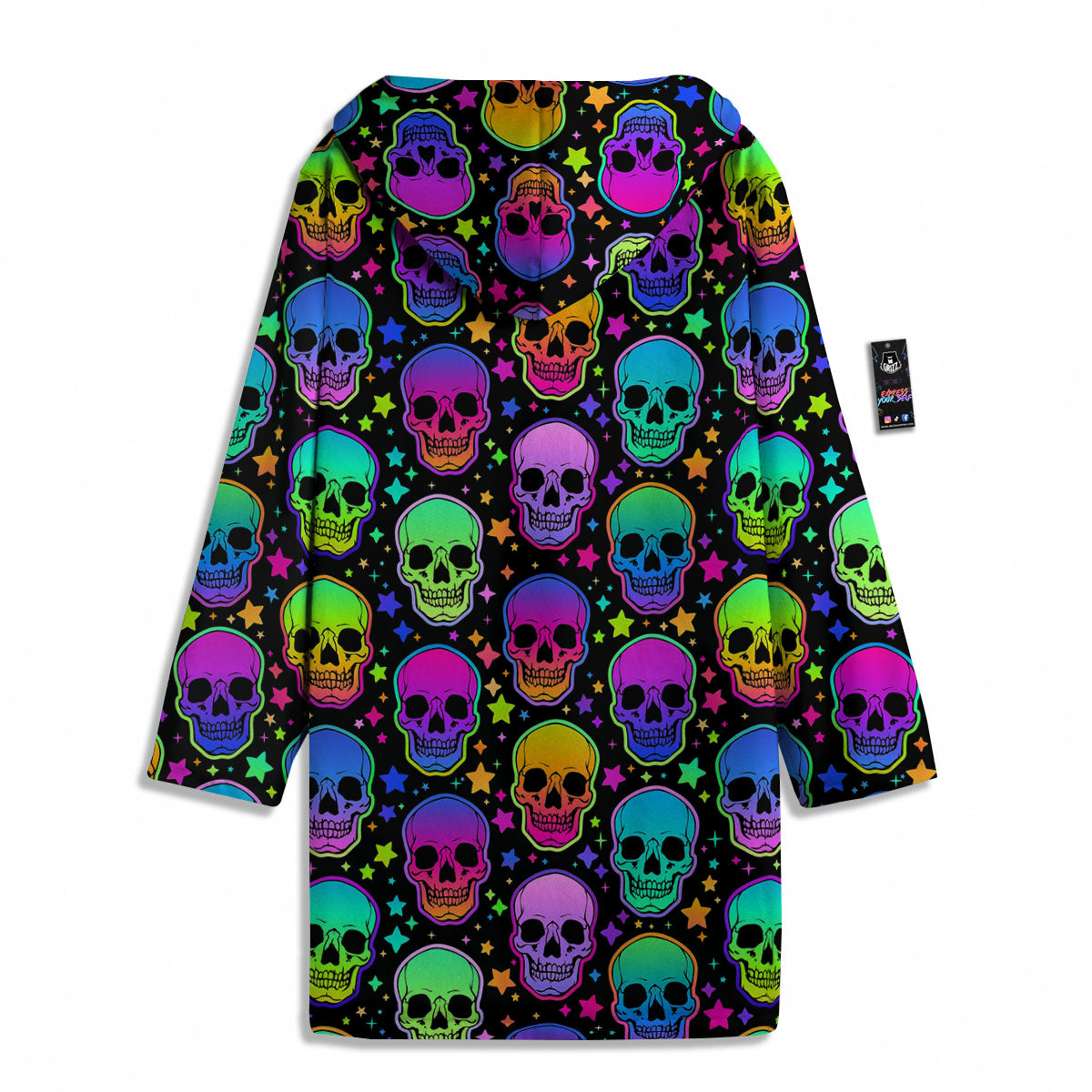 Skull Psychedelic Print Pattern Men's Windbreaker Jacket-grizzshop