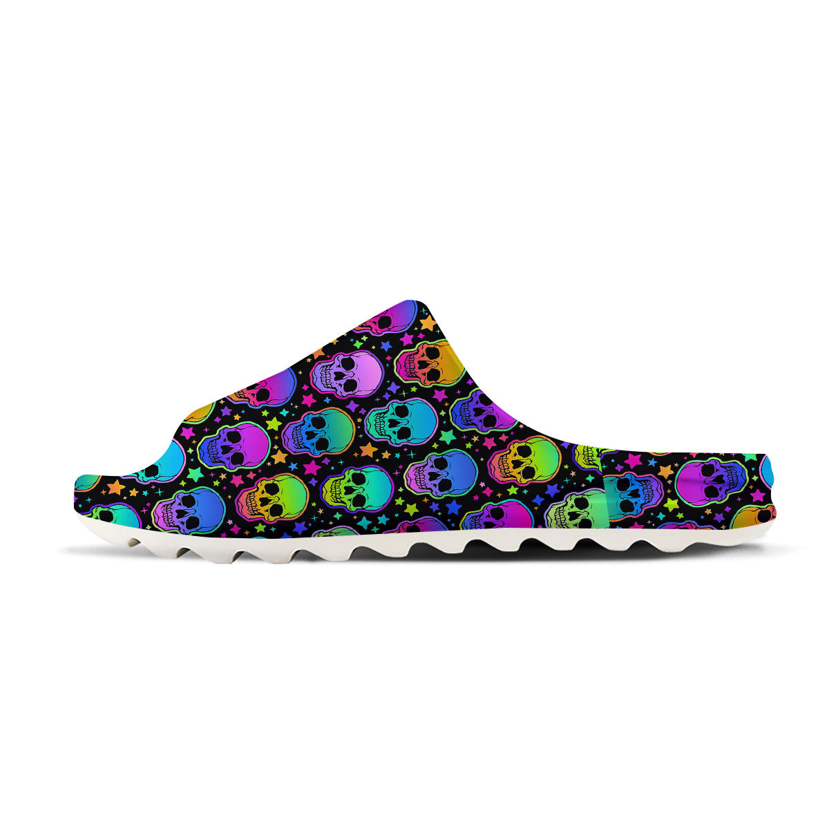 Skull Psychedelic Print Pattern Sandals-grizzshop