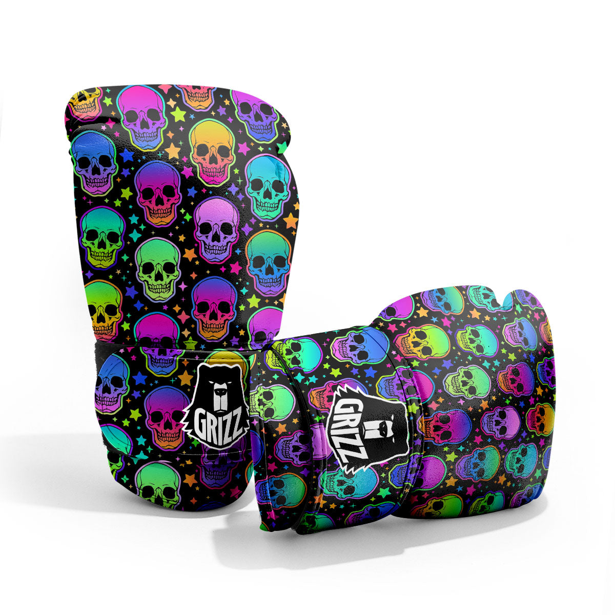 Skull Psychedelic Print Pattern Pro Boxing Glove