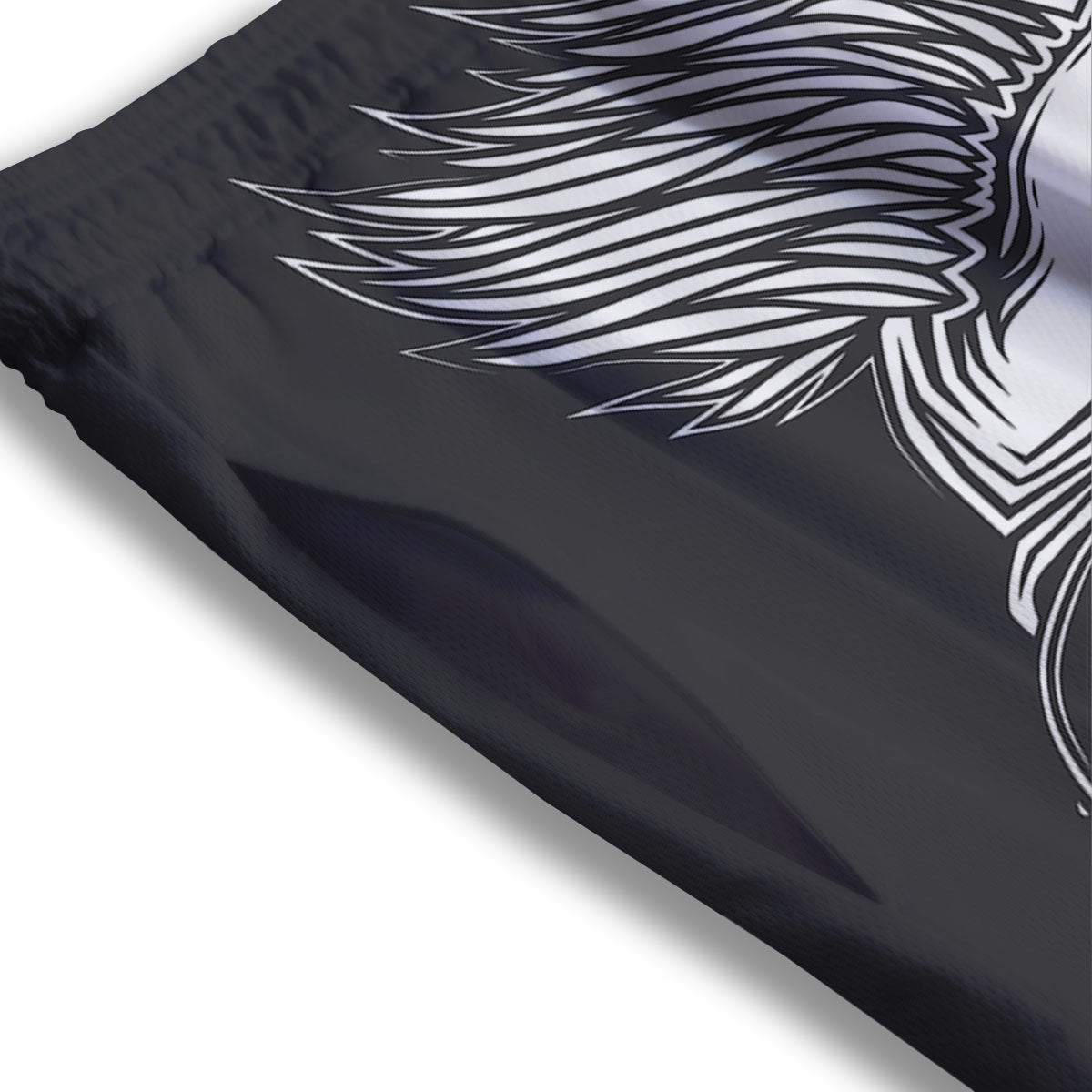 Skull Punk Monochrome Print Mesh Shorts