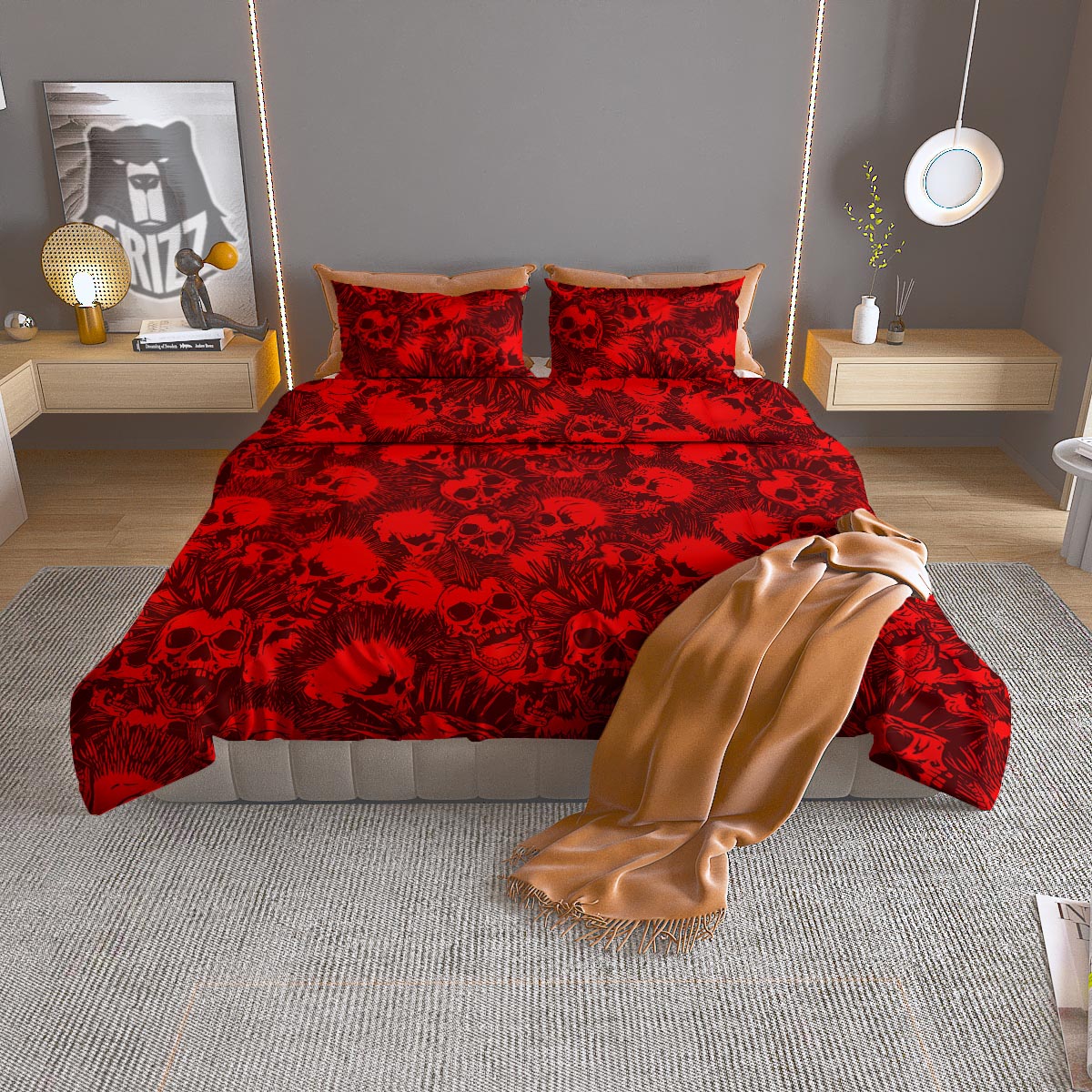 Snakeskin Yellow And Black Print Duvet Cover Bedding Set