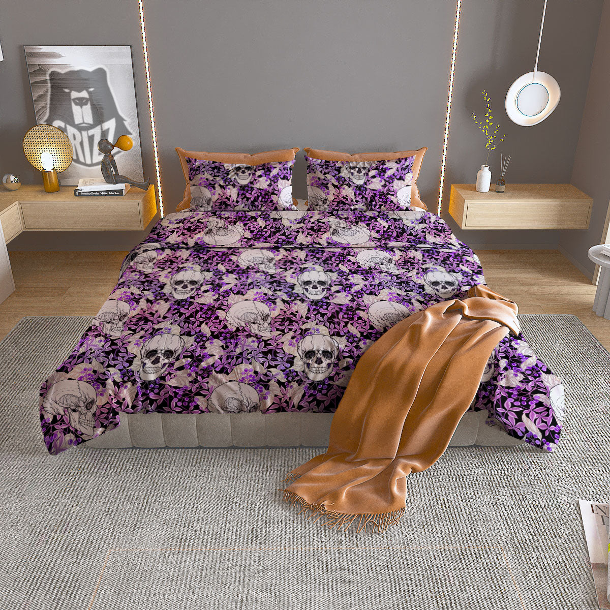 Snakeskin Yellow And Brown Print Duvet Cover Bedding Set
