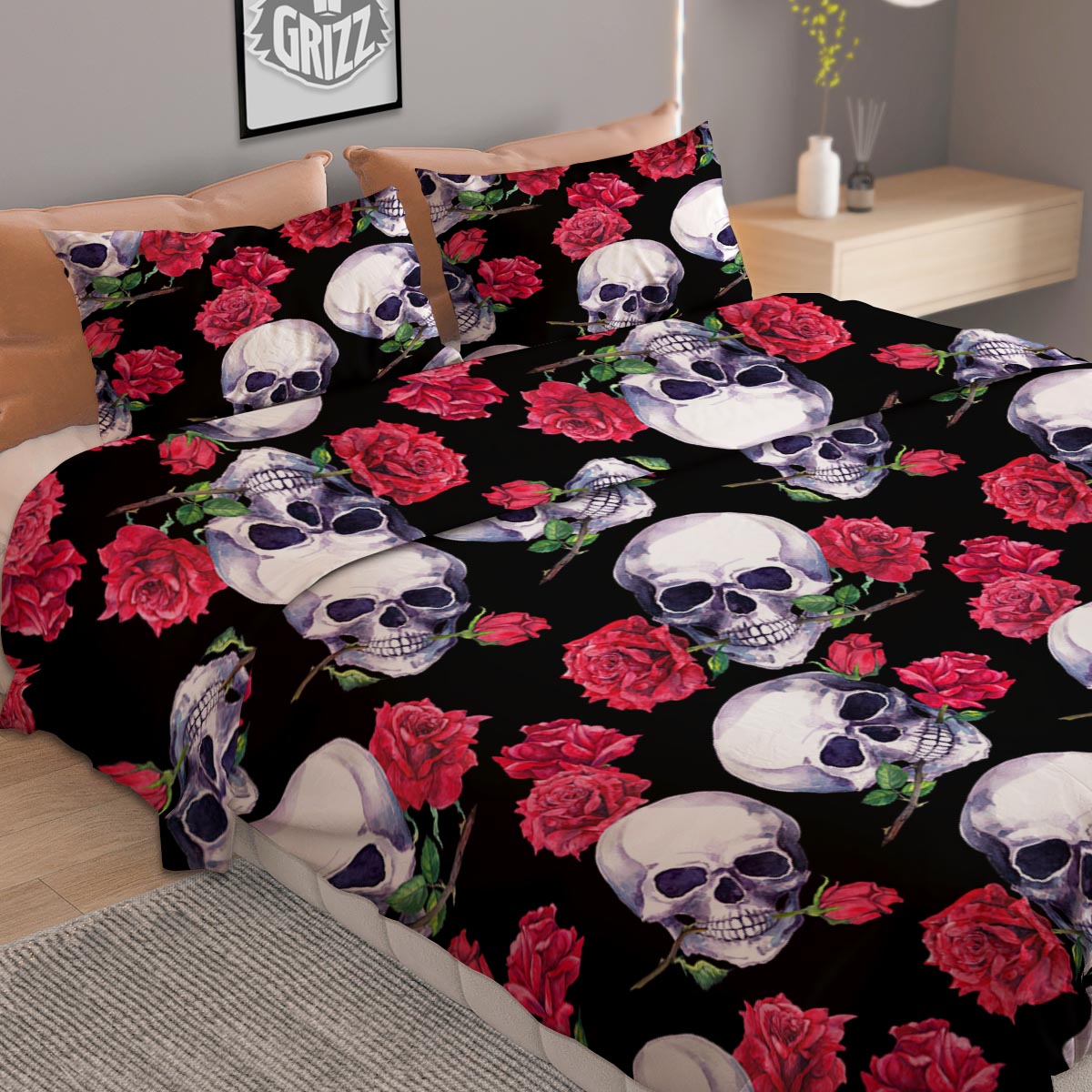 Snowflake Turquoise Print Pattern Duvet Cover Bedding Set