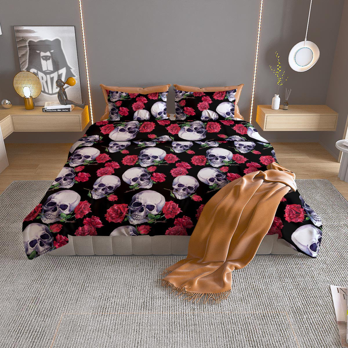 Snowflake Turquoise Print Pattern Duvet Cover Bedding Set