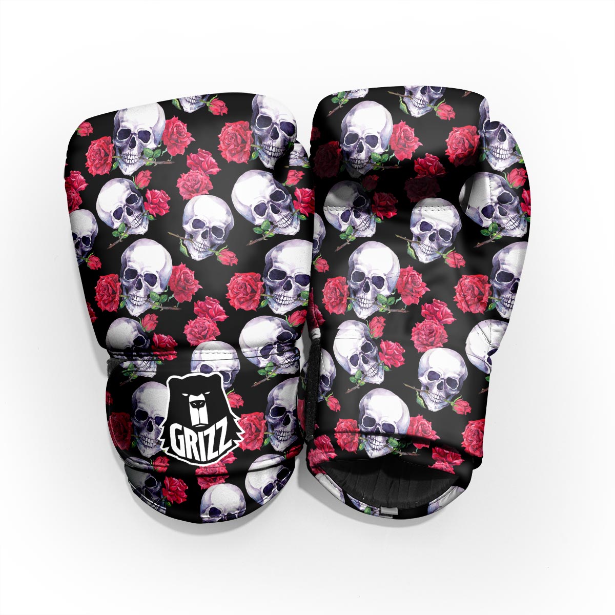 Skull Red Rose Print Pattern Pro Boxing Glove