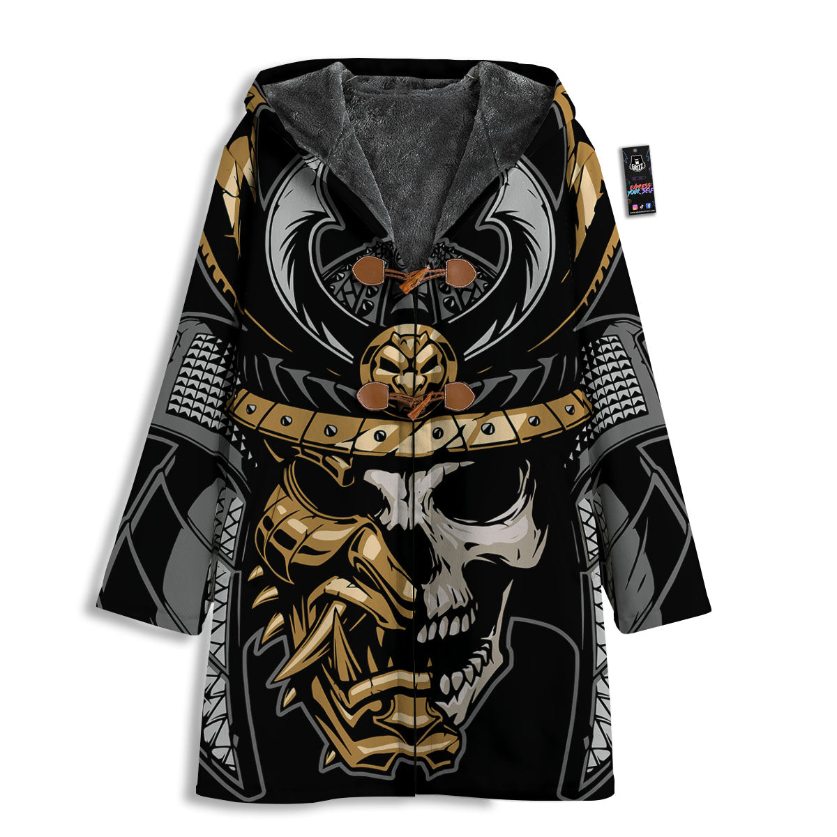 Skull Samurai Warrior Print Men's Windbreaker Jacket-grizzshop