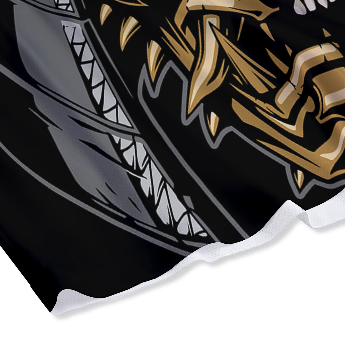Skull Samurai Warrior Print Mesh Shorts