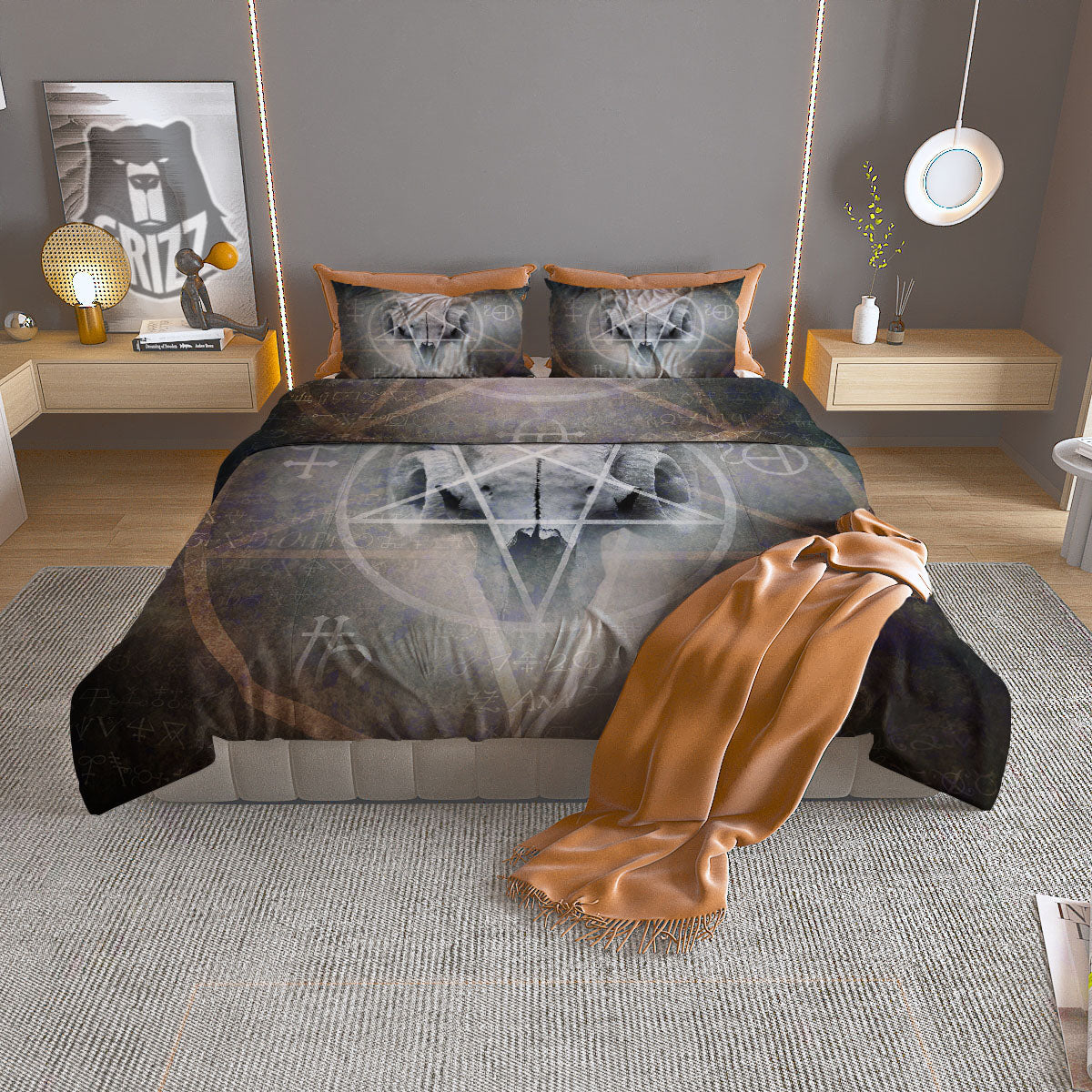 Snowman Teal Print Pattern Duvet Cover Bedding Set