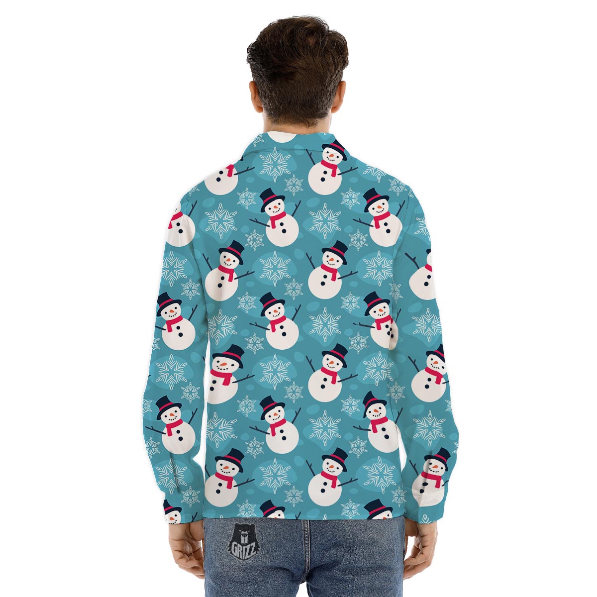 Skull Satanic Pentagram Print Men's Dress Shirts-grizzshop