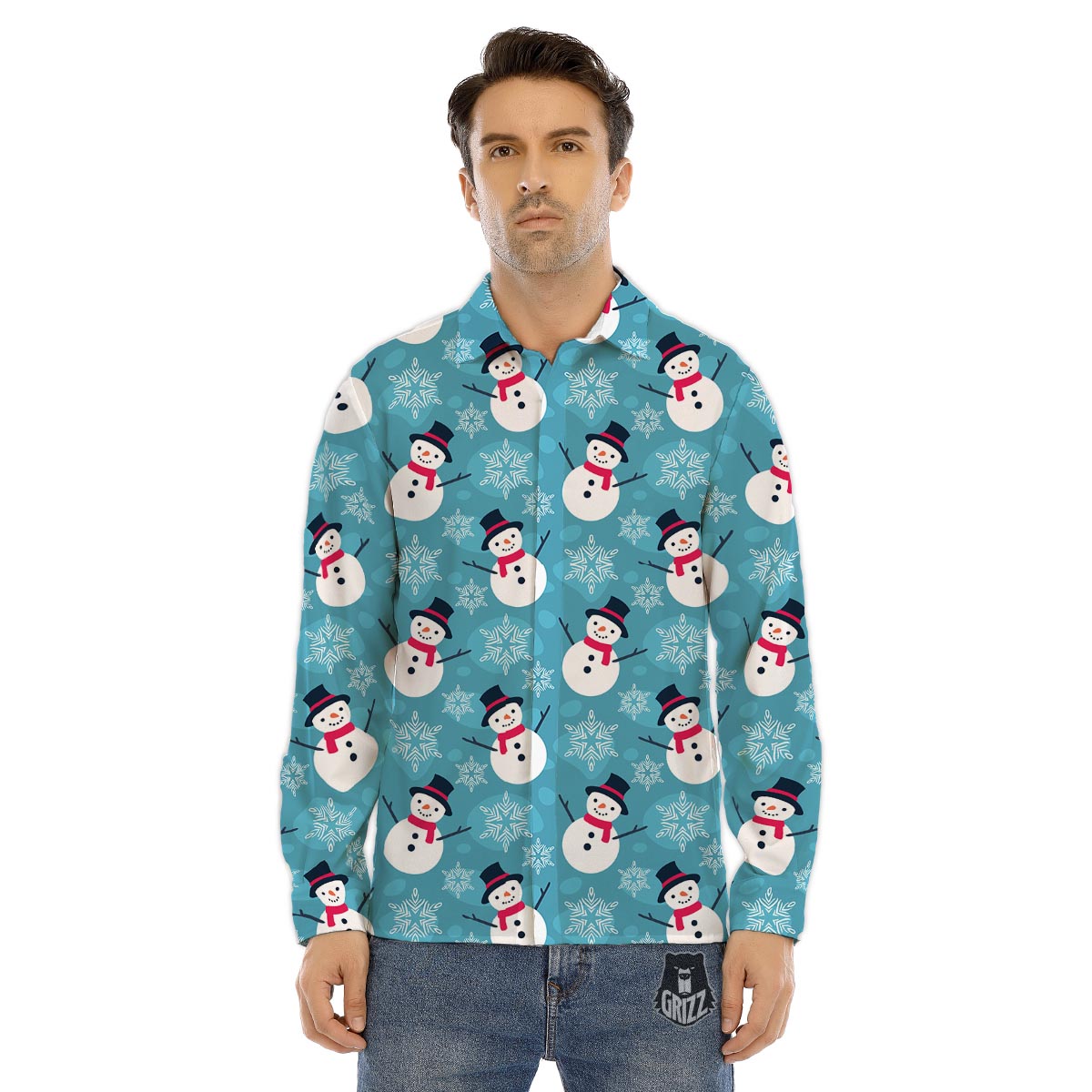 Skull Satanic Pentagram Print Men's Dress Shirts-grizzshop