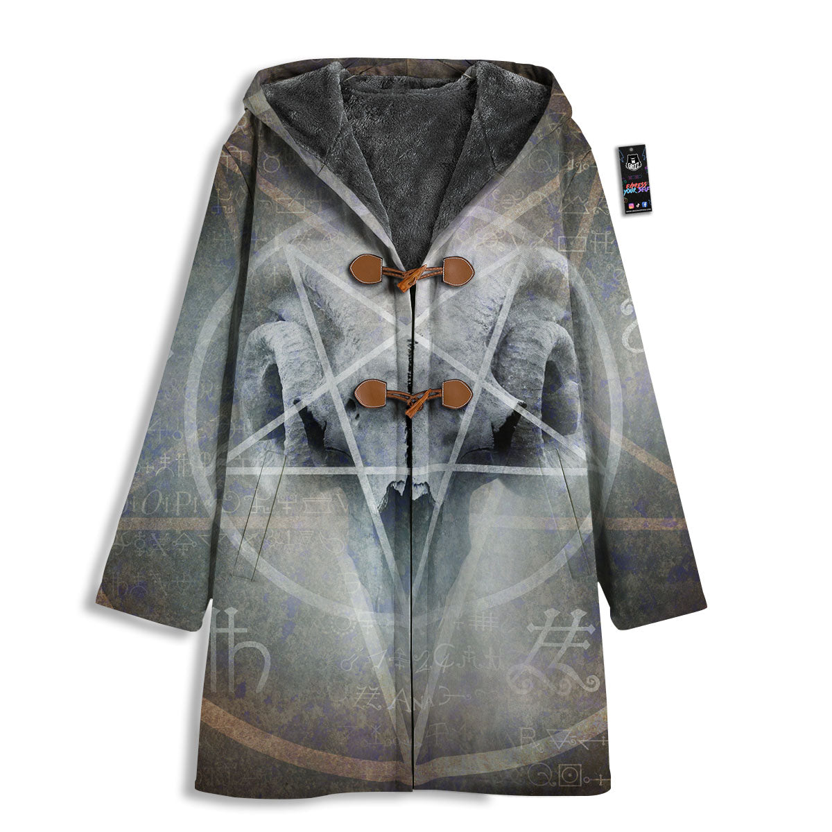 Skull Satanic Pentagram Print Men's Windbreaker Jacket-grizzshop