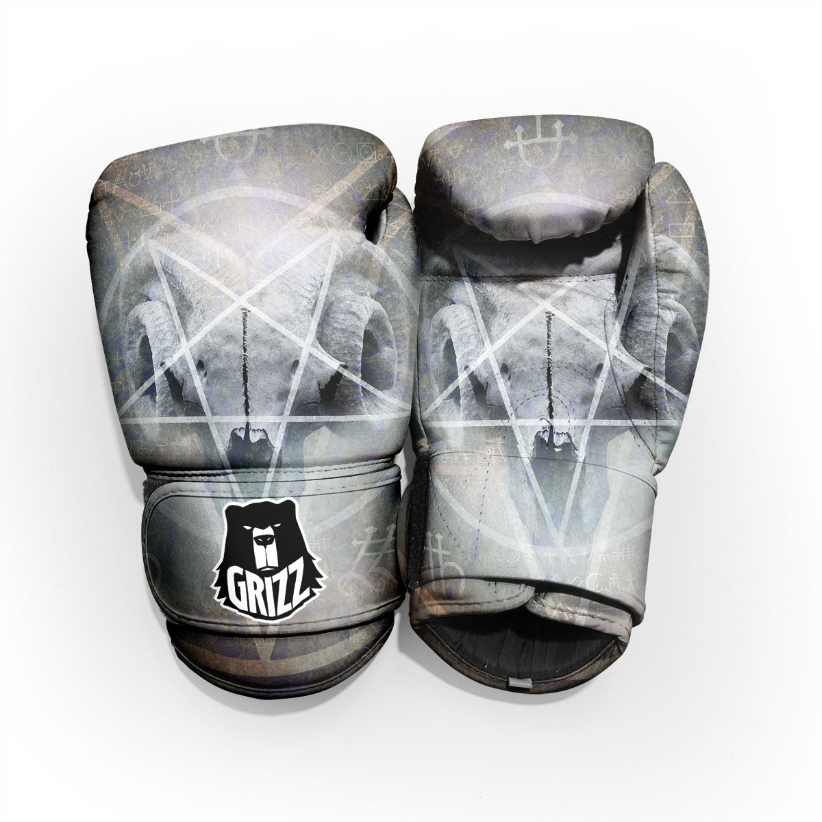 Skull Satanic Pentagram Print Pro Boxing Glove