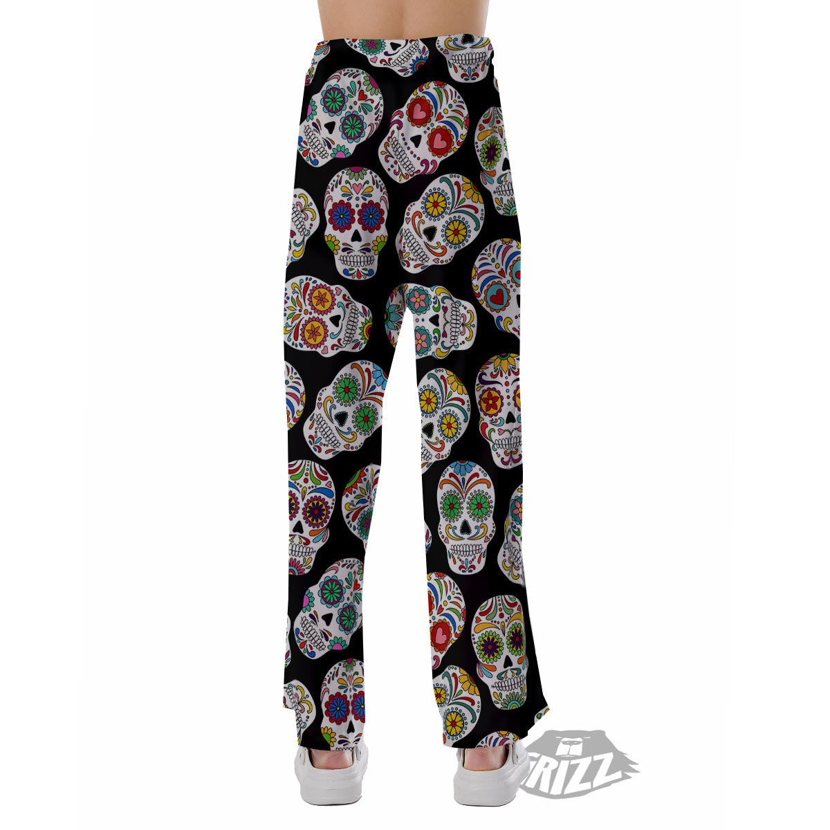 Skull Sugar Print Pattern Pajama Pants-grizzshop