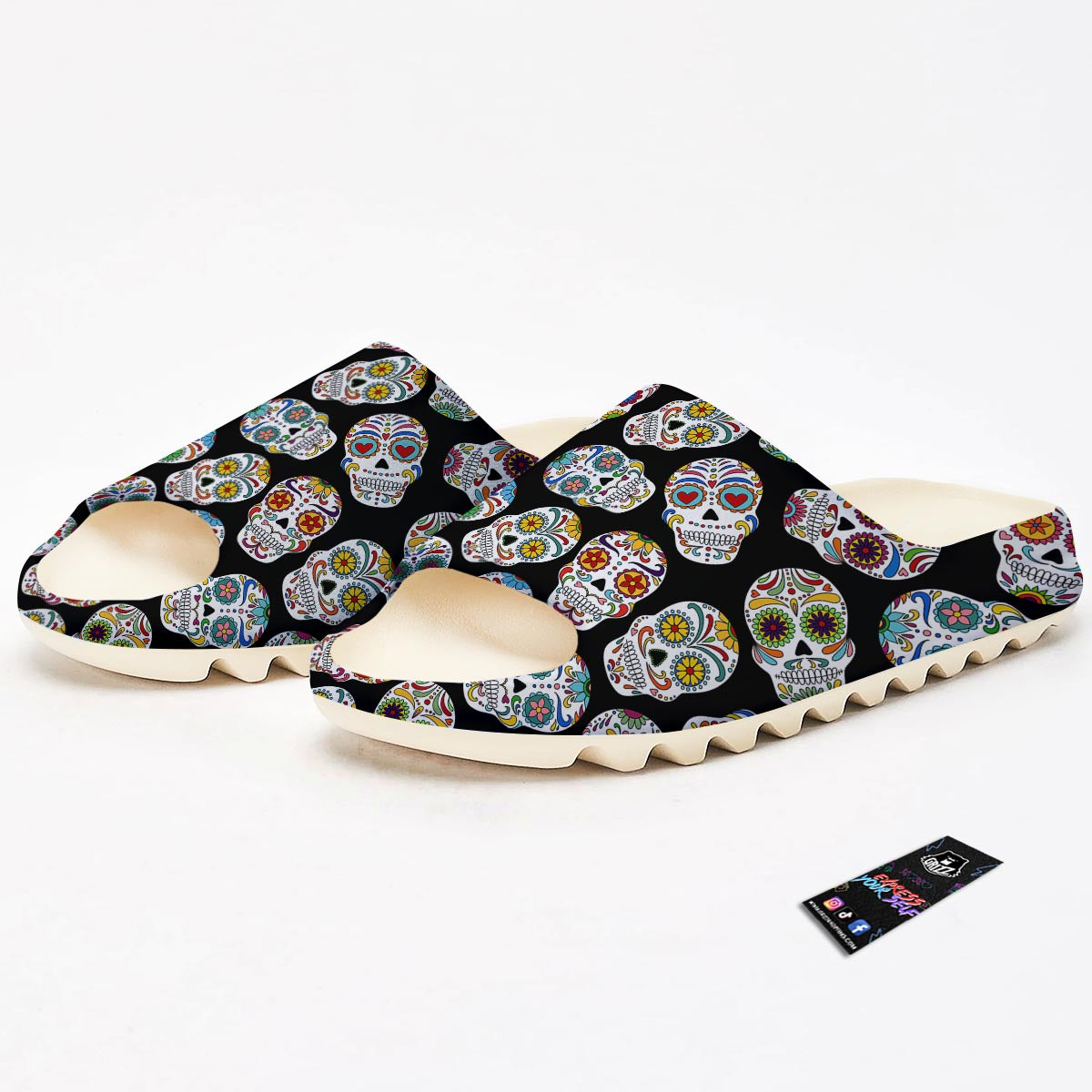 Skull Sugar Print Pattern Sandals-grizzshop