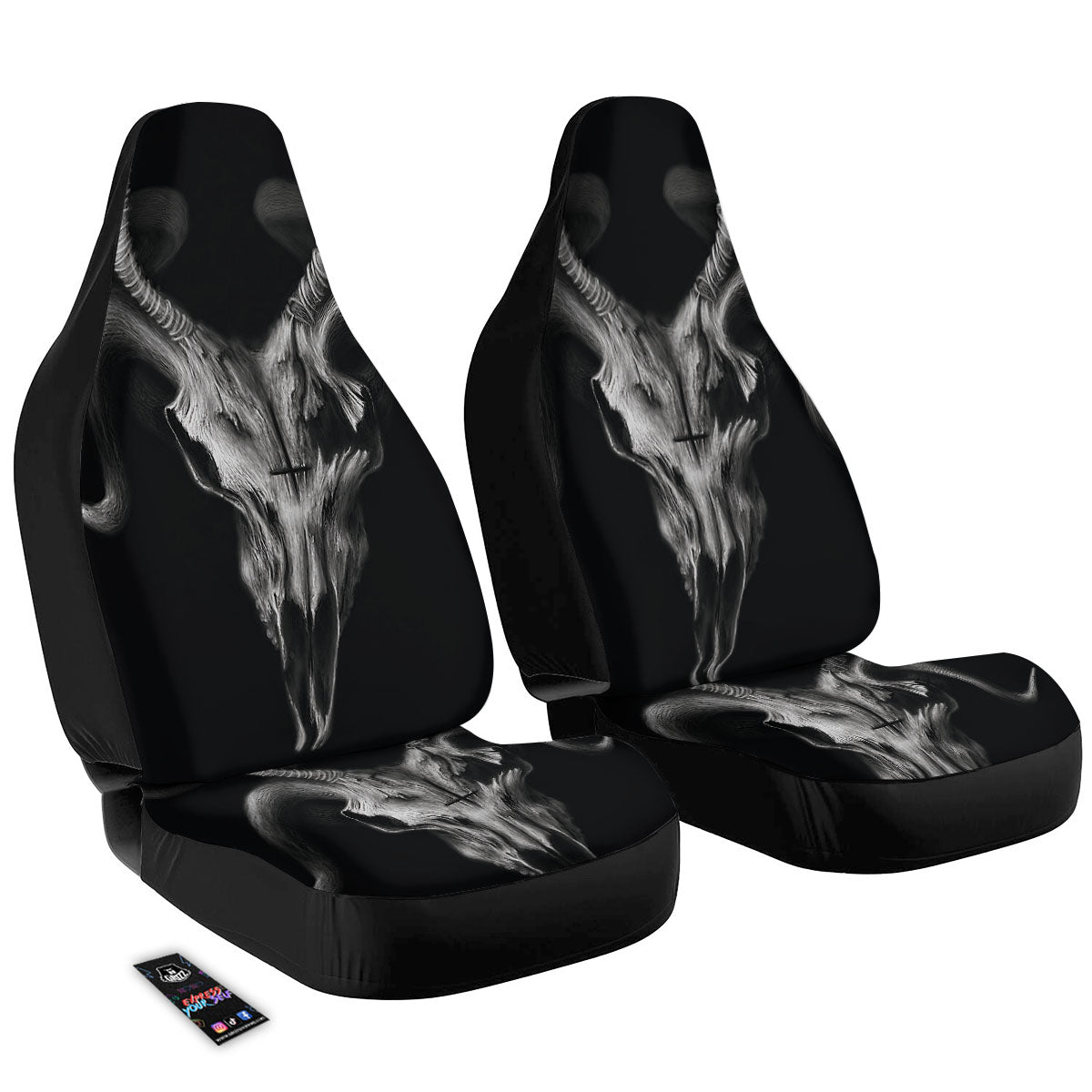 Skull Symbol Satan Goat Print Car Seat Covers-grizzshop