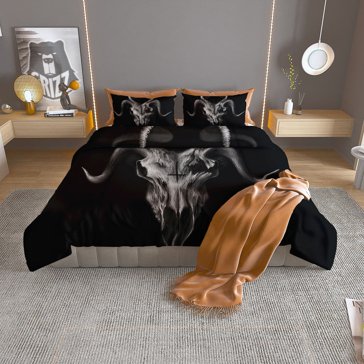 Snowman Xmas Print Pattern Duvet Cover Bedding Set