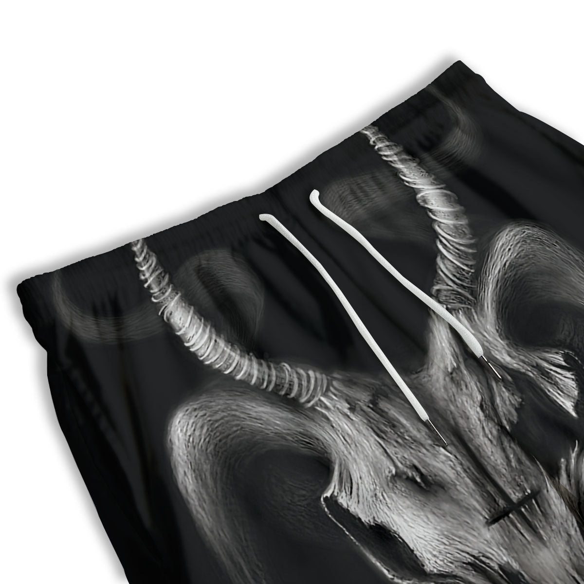 Skull Symbol Satan Goat Print Men's Athletic Shorts