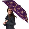 Skull Teal And Purple Print Pattern Umbrella-grizzshop