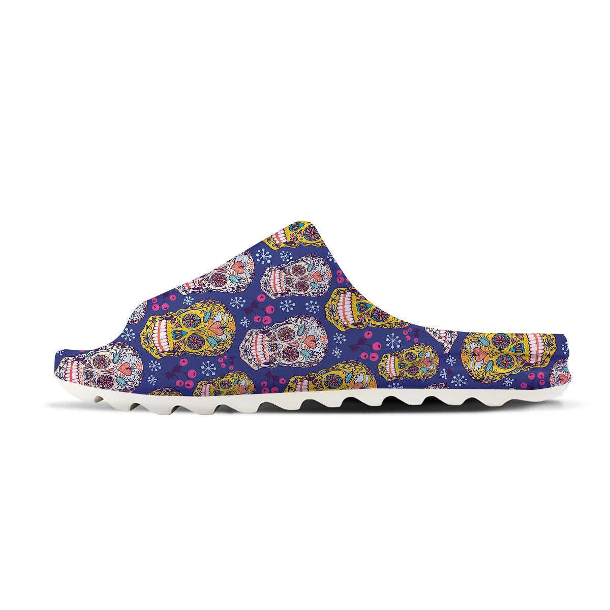 Skull Teal Sugar Print Pattern Sandals-grizzshop