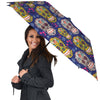 Skull Teal Sugar Print Pattern Umbrella-grizzshop