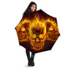 Skull Three Flaming Print Umbrella-grizzshop