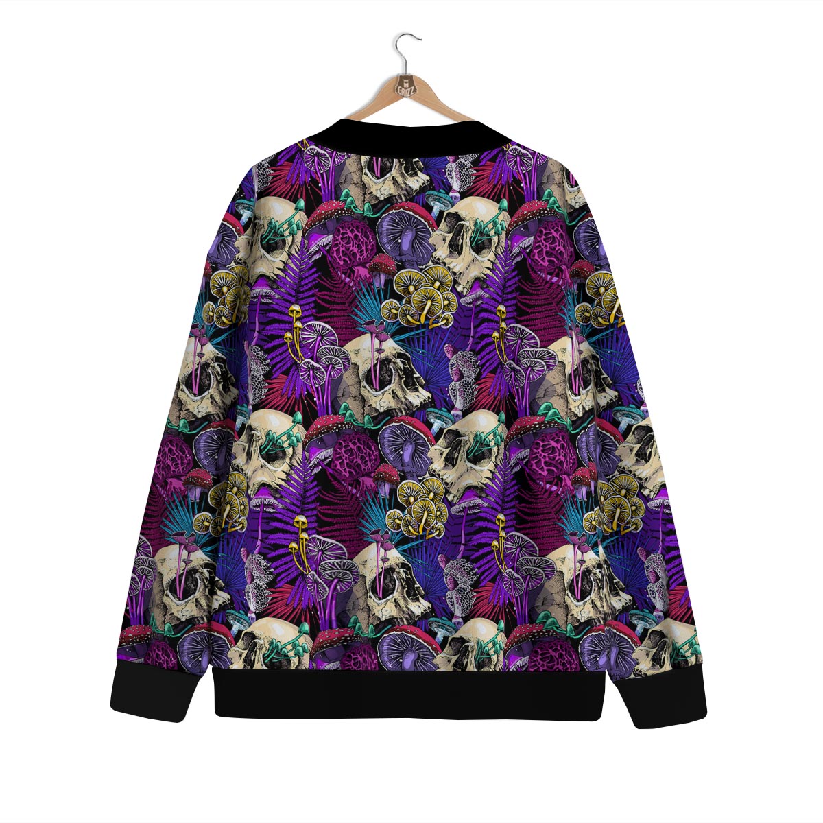 Skull Trippy Print Pattern Cardigan-grizzshop