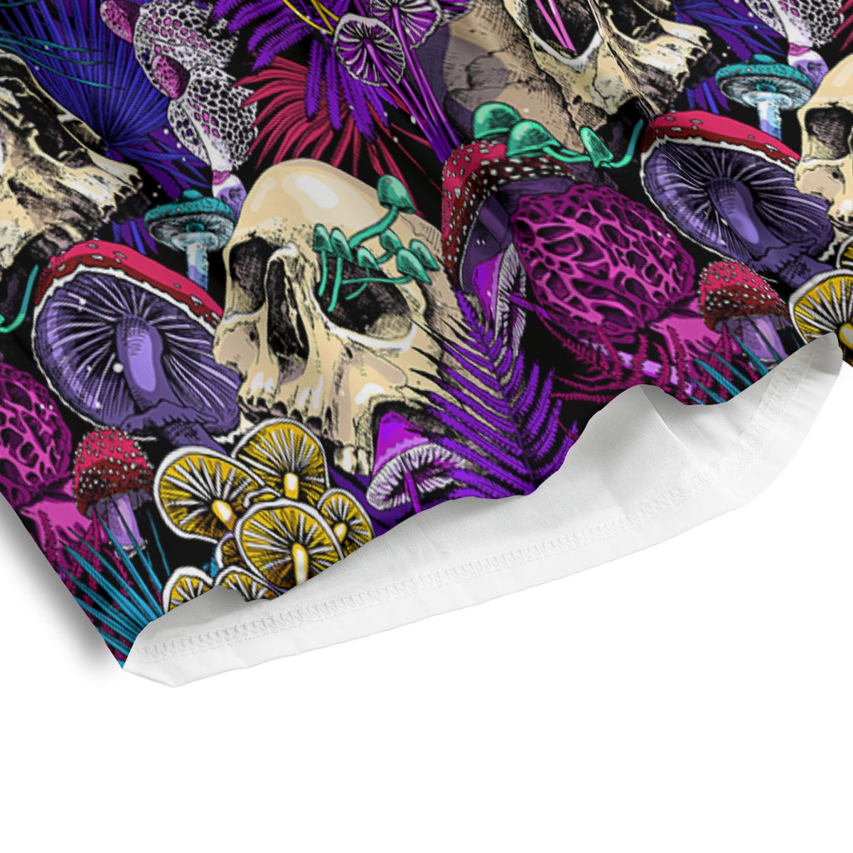 Skull Trippy Print Pattern Men's Athletic Shorts