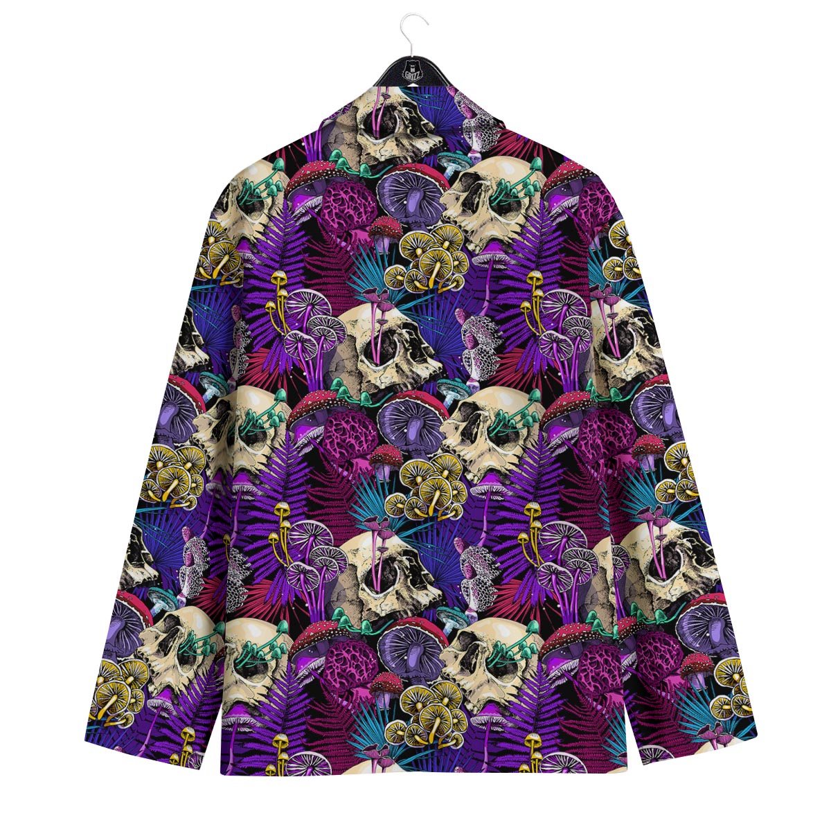 Skull Trippy Print Pattern Men's Sport Coat-grizzshop