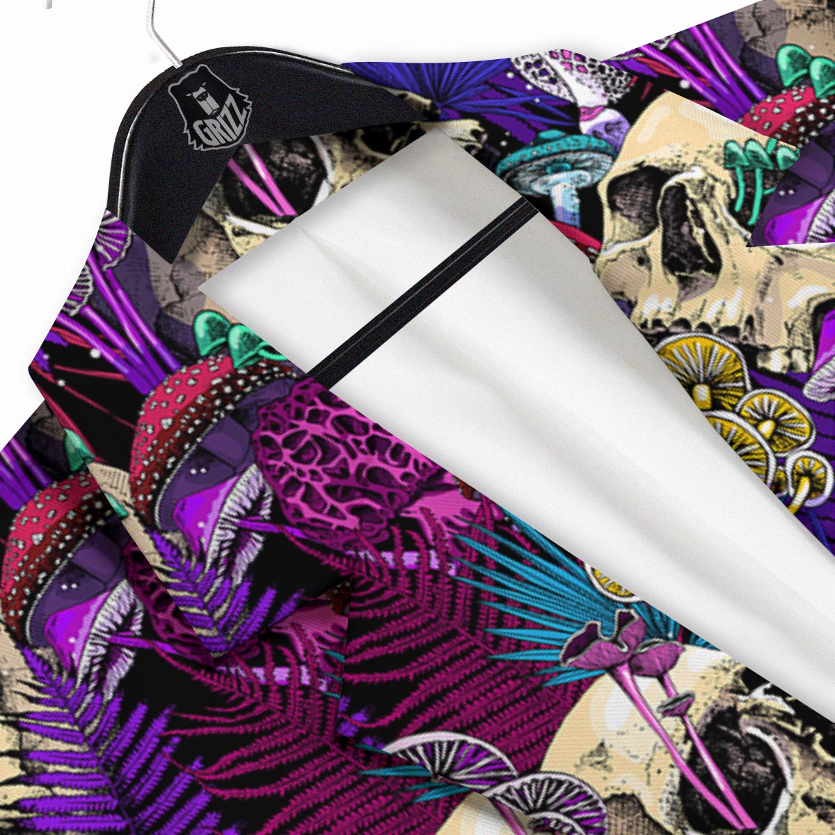 Skull Trippy Print Pattern Men's Sport Coat-grizzshop