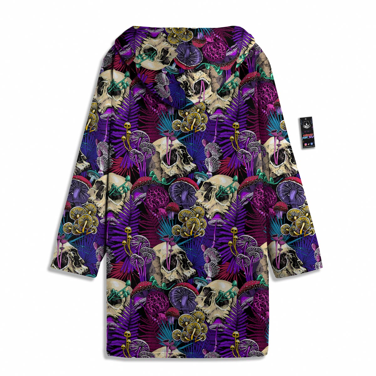 Skull Trippy Print Pattern Men's Windbreaker Jacket-grizzshop