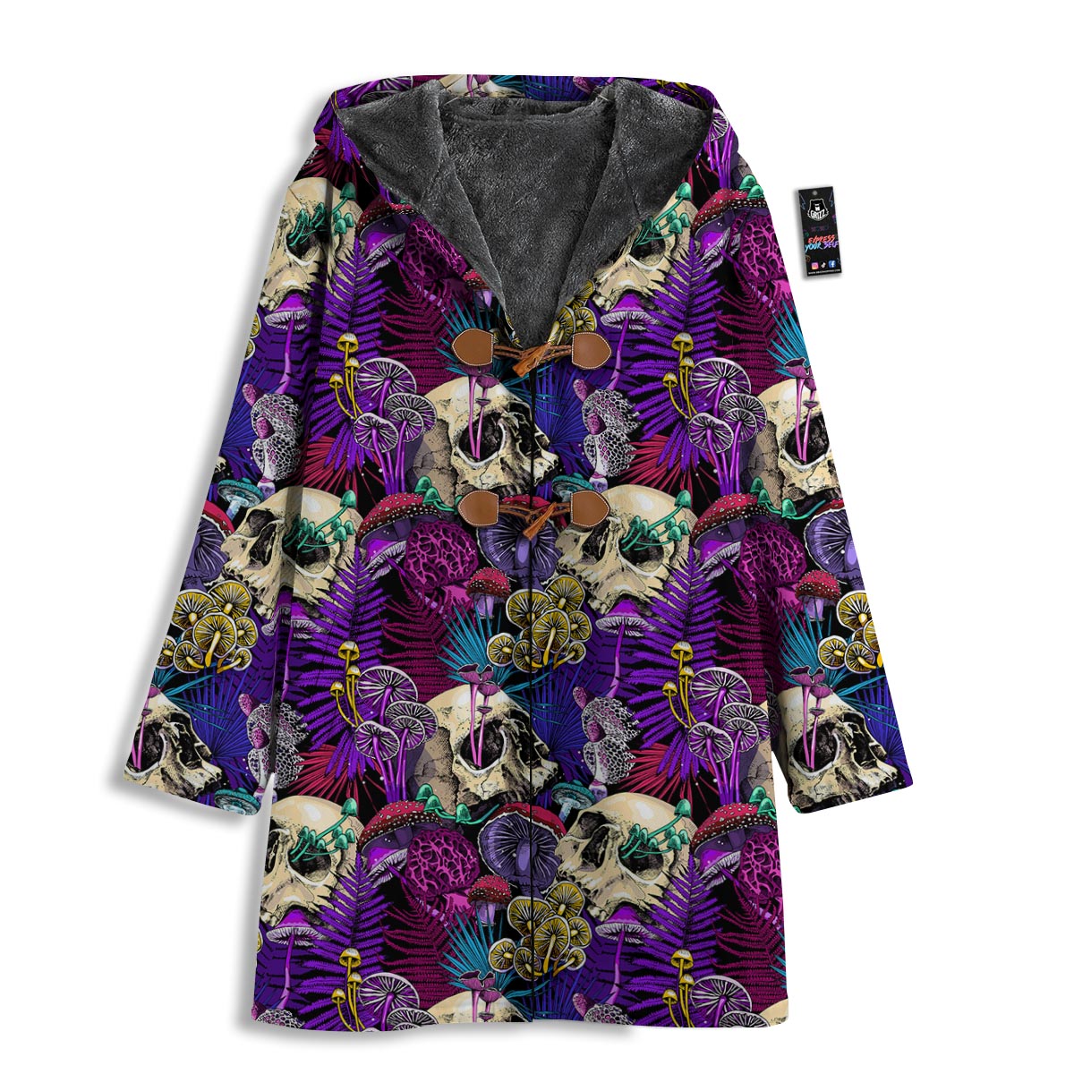 Skull Trippy Print Pattern Men's Windbreaker Jacket-grizzshop