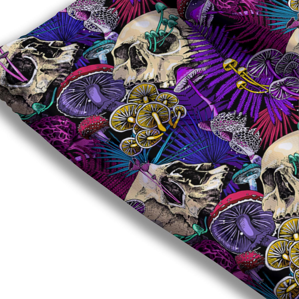 Skull Trippy Print Pattern Mesh Shorts