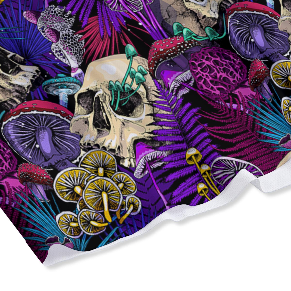 Skull Trippy Print Pattern Mesh Shorts