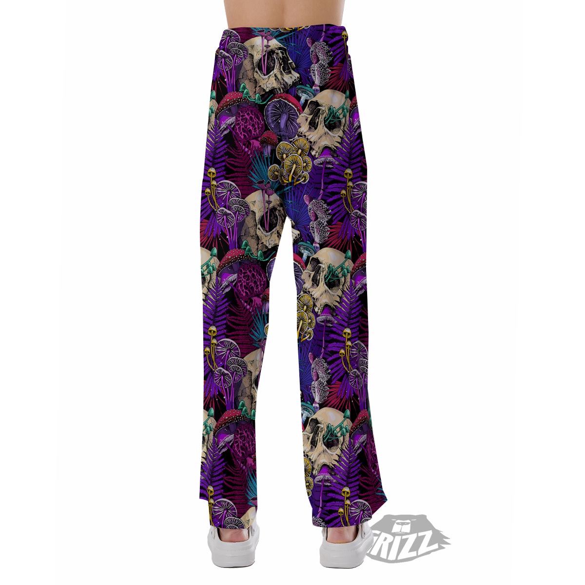 Skull Trippy Print Pattern Pajama Pants-grizzshop