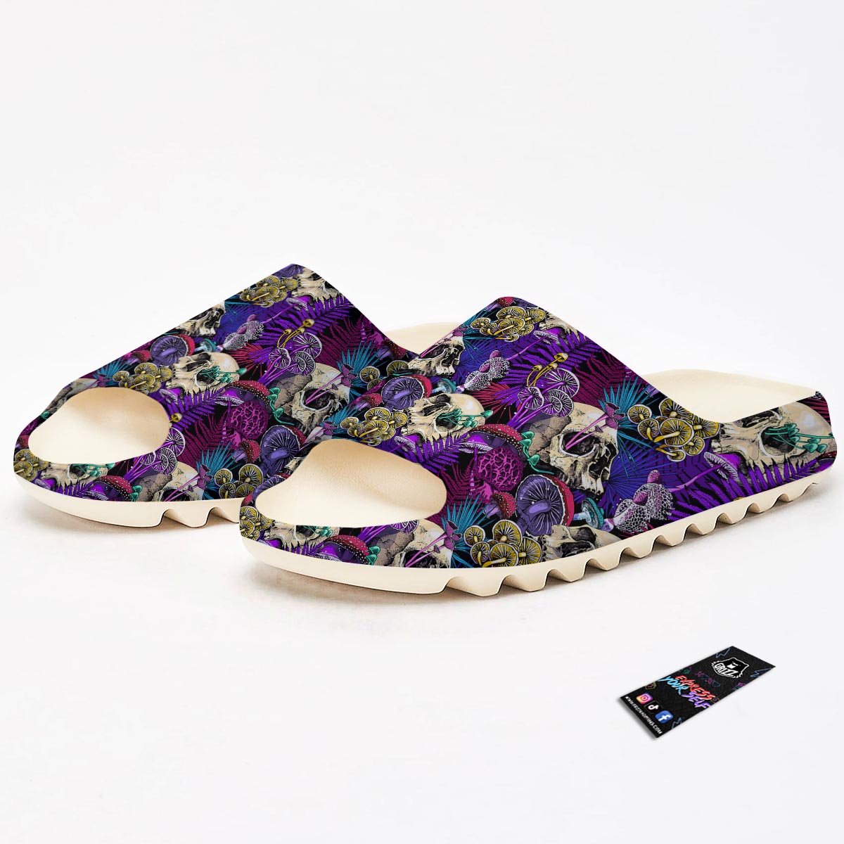 Skull Trippy Print Pattern Sandals-grizzshop