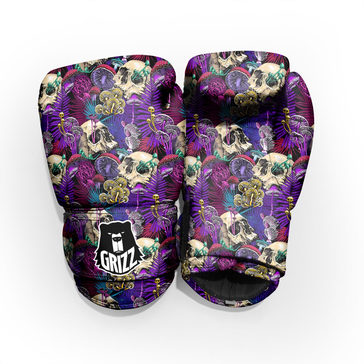 Skull Trippy Print Pattern Pro Boxing Glove