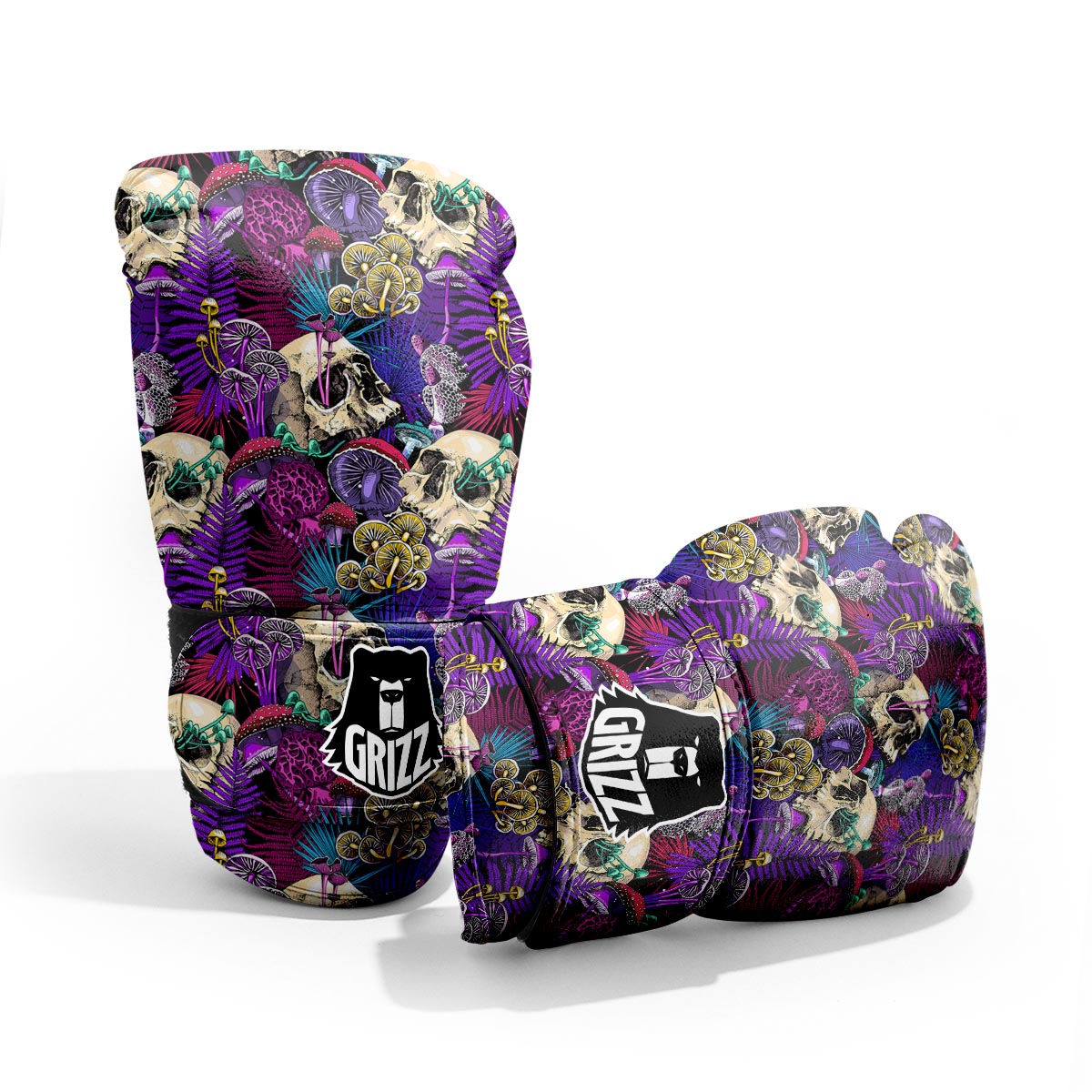 Skull Trippy Print Pattern Pro Boxing Glove