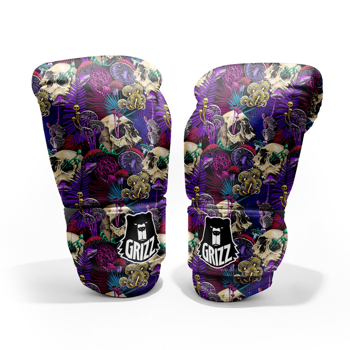 Skull Trippy Print Pattern Pro Boxing Glove