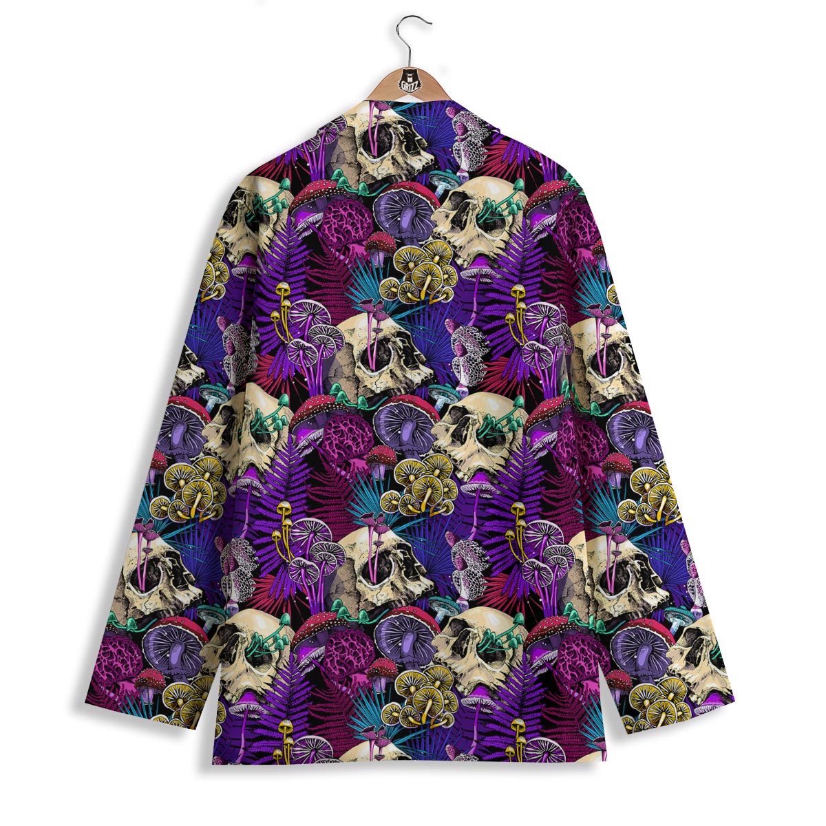 Skull Trippy Print Pattern Women's Blazer-grizzshop