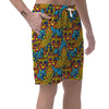 Skull Trippy Psychedelic Men's Shorts-grizzshop