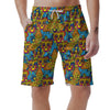 Skull Trippy Psychedelic Men's Shorts-grizzshop