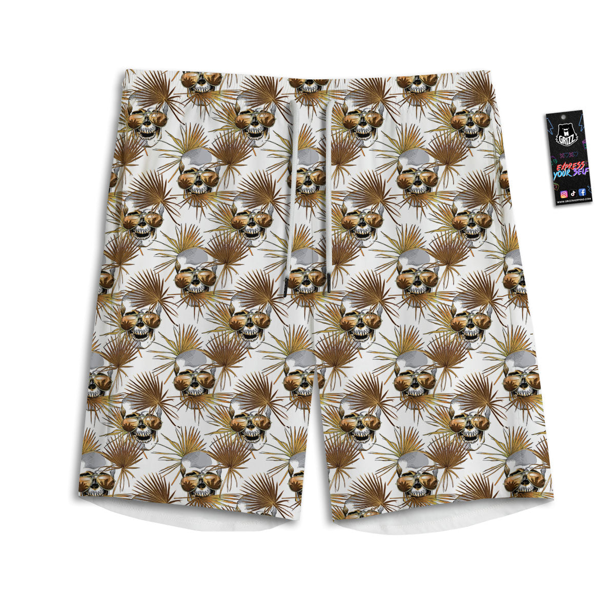 Spiritual Wolf Native American Print Men's Athletic Shorts