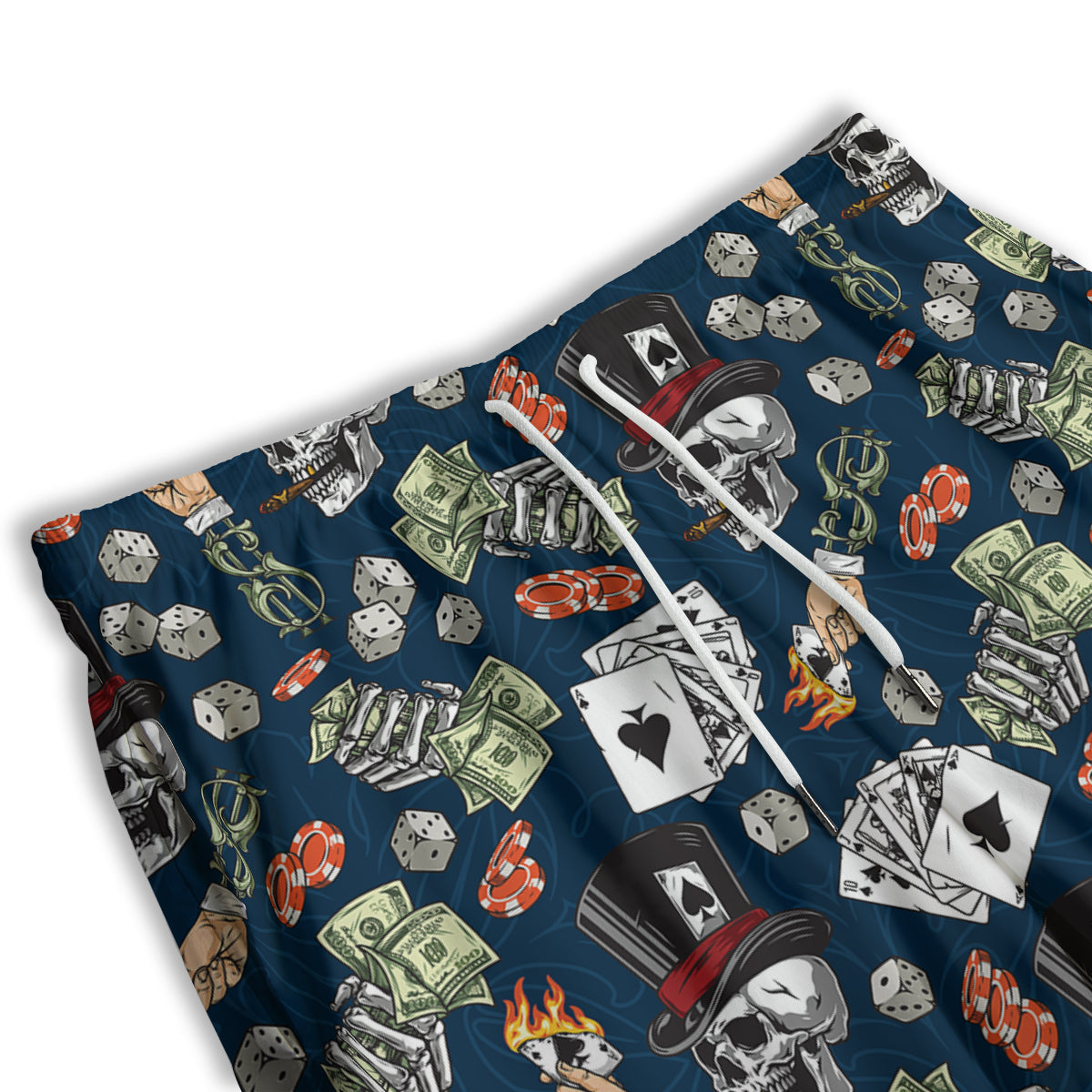Skull Vintage Print Pattern Men's Athletic Shorts
