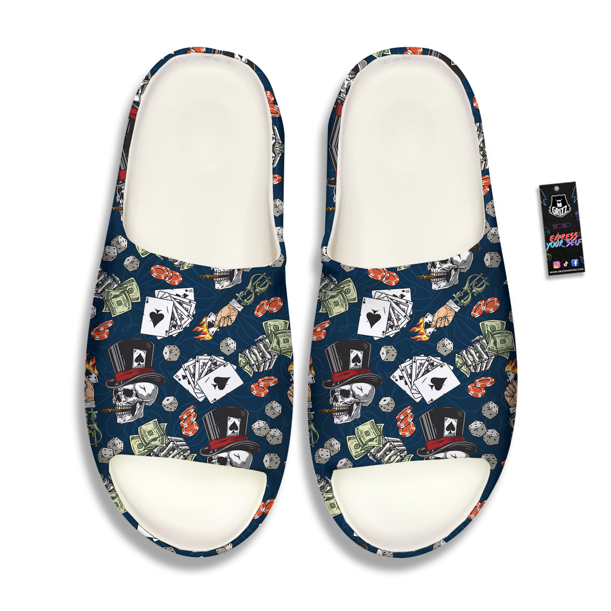 Skull Vintage Print Pattern Sandals-grizzshop