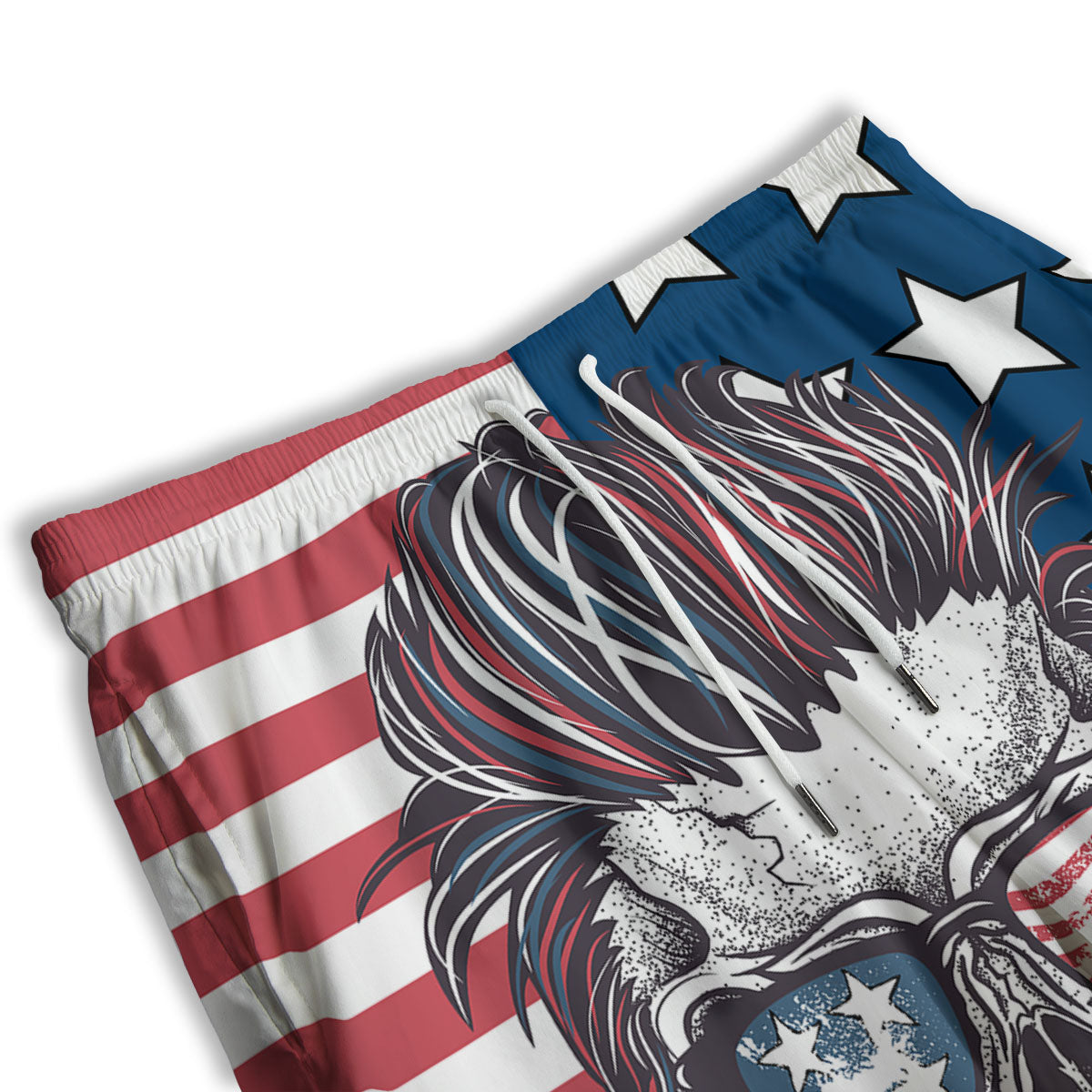 Skull With Sunglasses American Print Men's Athletic Shorts
