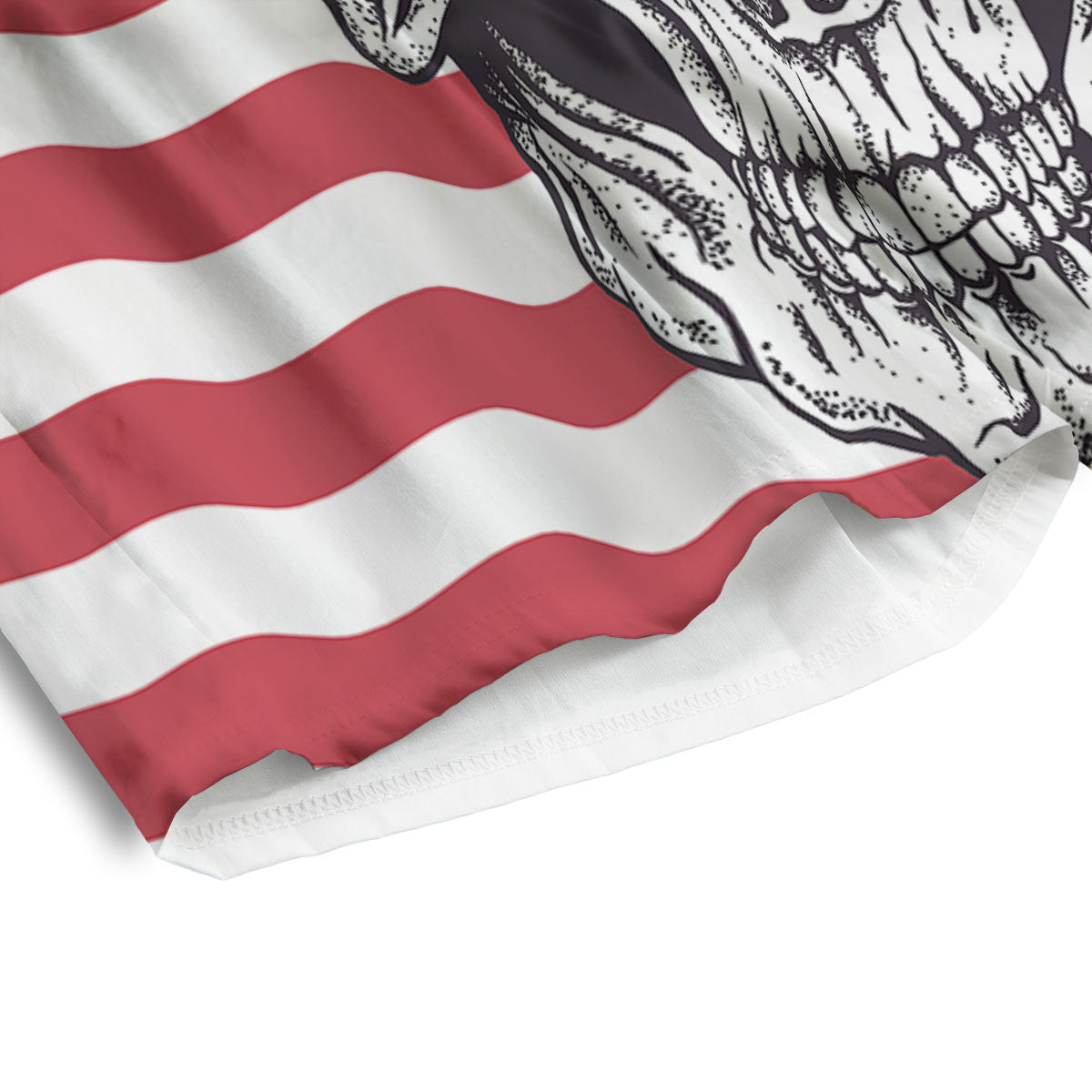 Skull With Sunglasses American Print Men's Athletic Shorts