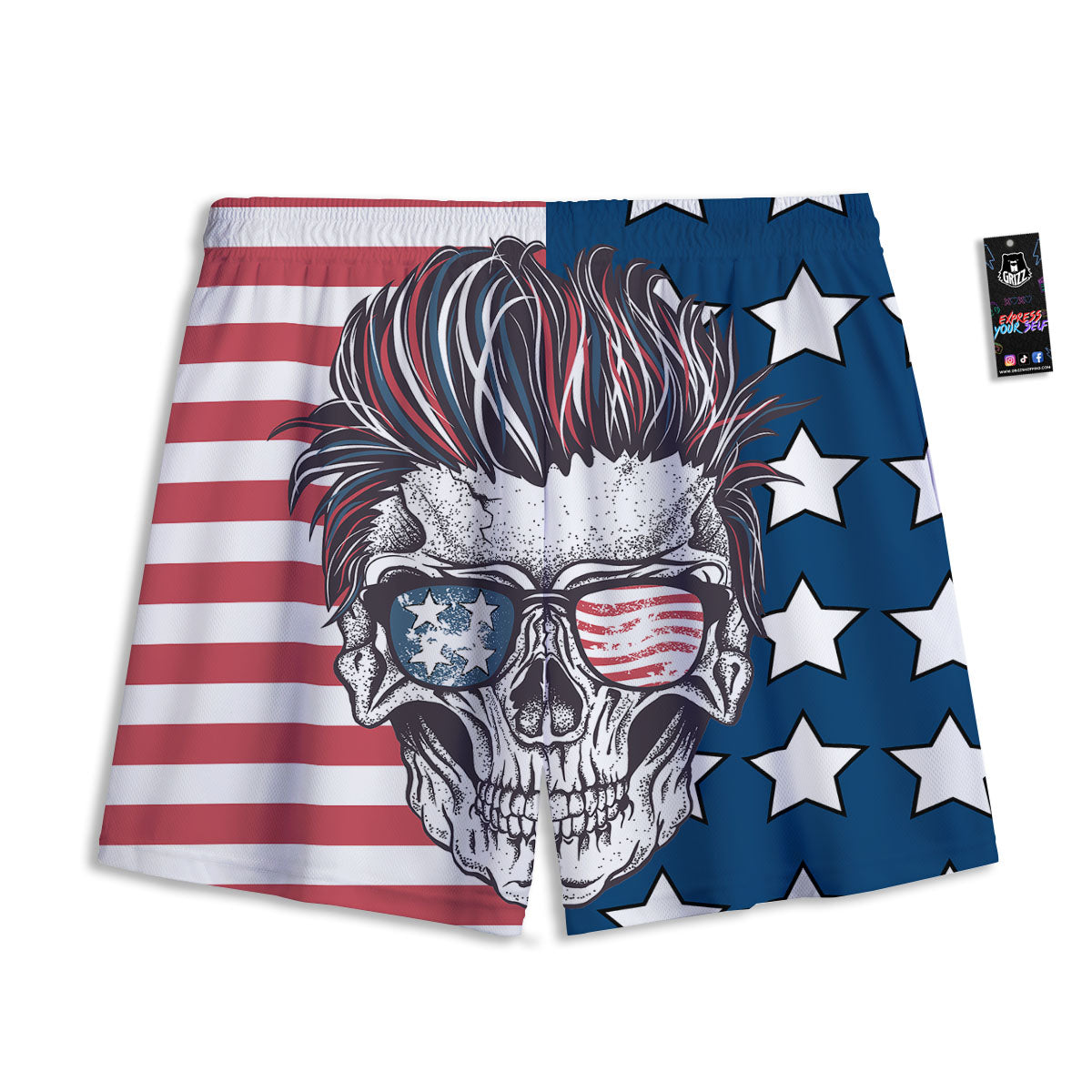 Scottish Plaid Grey Black And Red Print Mesh Shorts