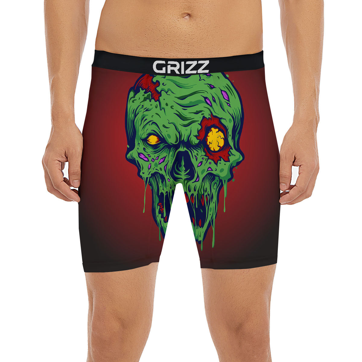 Skull Zombie Scary Horror Print Boxer Briefs-grizzshop