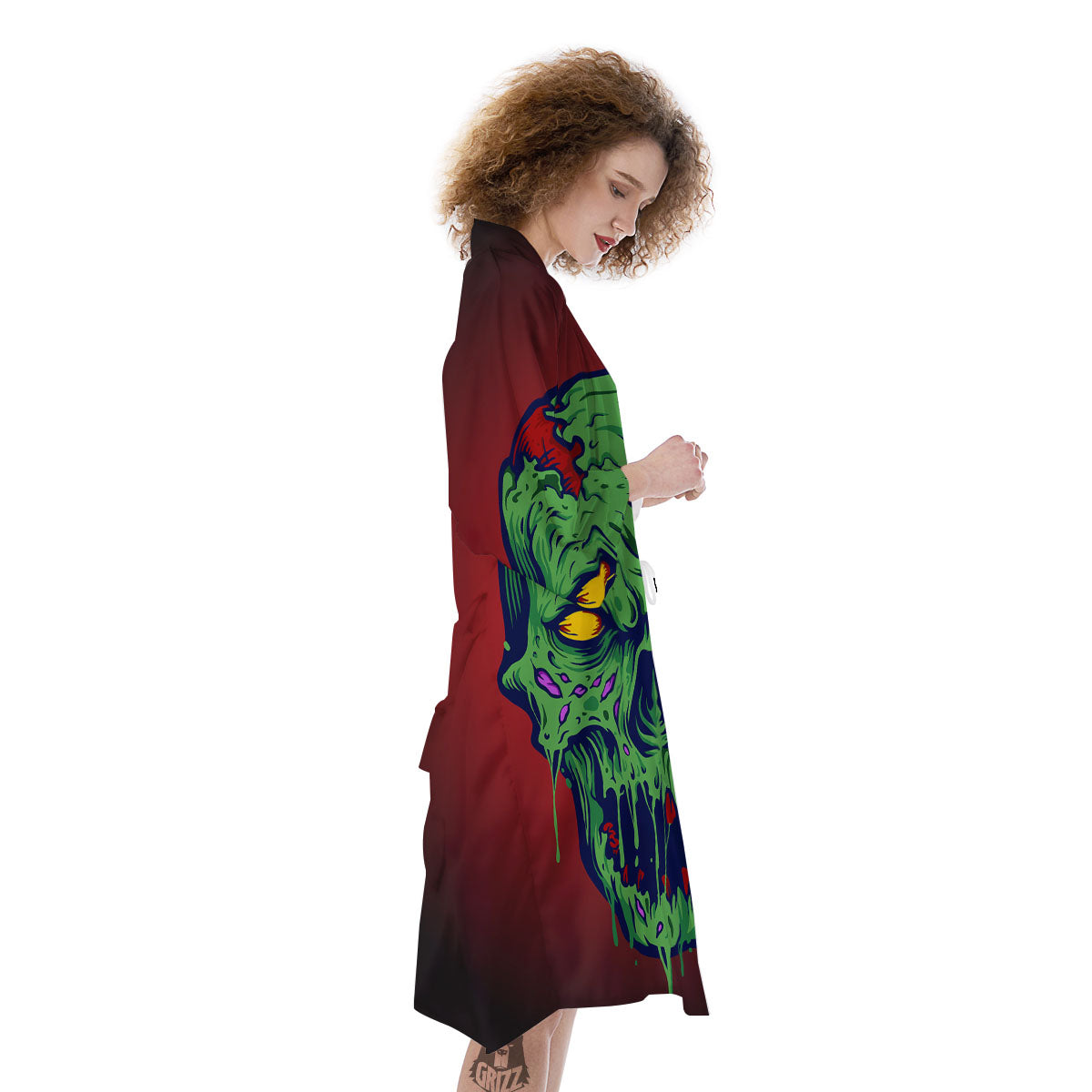 Skull Zombie Scary Horror Print Kimono-grizzshop