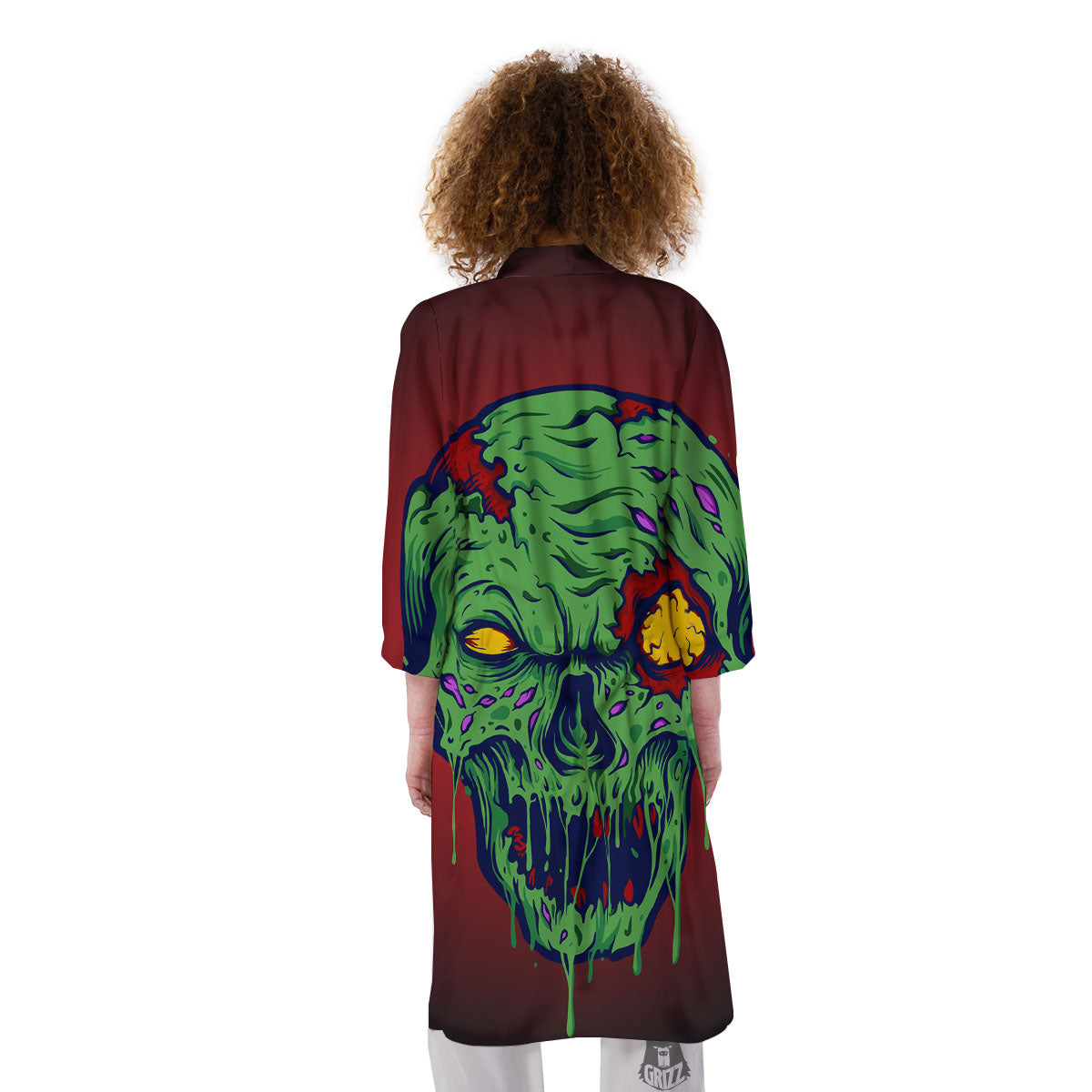 Skull Zombie Scary Horror Print Kimono-grizzshop